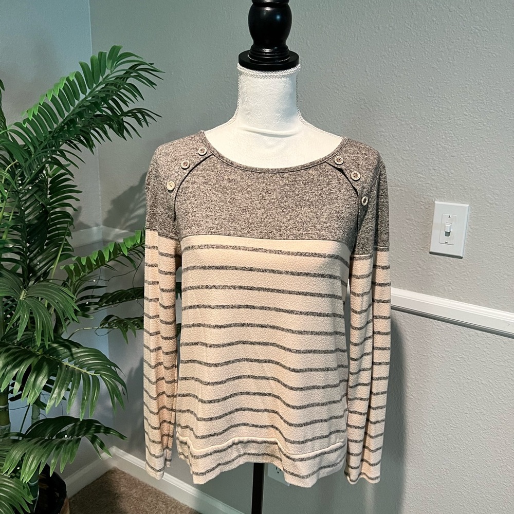 Stitch Fix Pink Clover Striped Pullover